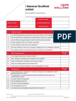 Static Scaffold General Inspection Checklist