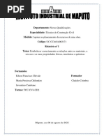 Estabelecer Correctamente As Relações Entre Os Materiais, o Seu Uso e As Suas Propriedades Físicas, Mecânicas e Químicas