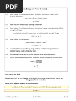 IGCSE Work Energy and Power