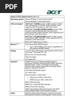 Aspire 3750G Specifications (v3-1-1) : Operating System