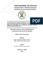 Universidad Nacional de Ucayali: Facultad de Educacion Y Ciencias Sociales