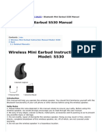 Bluetooth Mini Earbud s530 Manual