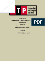 Semana 05tema 01 Tarea Aplicación Del Parafraseo Como Estrategia de Fuentes para La PC1 COMPRENCION Y REDACCCION