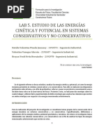 Lab 5. Estudio de Las Energías Cinética y Potencial en Sistemas Conservativos y No Conservativos