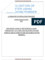 Cbse Xii Chemistry Project Sterilization of Water Using Bleaching Powder