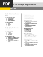 Level 1-2 Lesson 10 Reading Comprehension