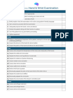 OSCE Checklist Hand Wrist Examination