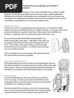 Sighted Guide Technique Overview