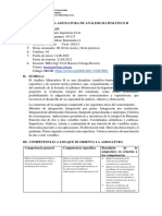 Sílabo de La Asignatura de Análisis Matemático Ii I. Datos Generales