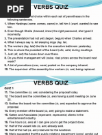 Lesson 5 Verbs Quiz