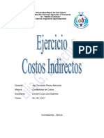 Tarea N. 6. Ejercicio. Costos Indirectos. Prorrateo Primario y Secundario