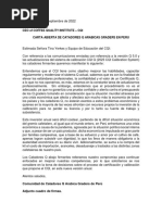 Carta Abierta A CQI - Catadores QG Perú - 1