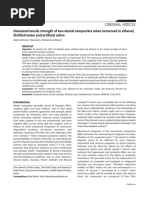 Diametral Tensile Strength of Two Dental Composite When Immersed in Ethanol