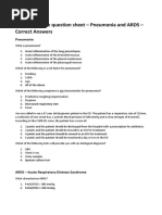 Correct Answers MCQ Pneumonia and ARDS