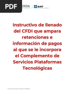 Instructivo de Llenado de CFDI de Retenciones Con Complemento Servicios de Plataformas Tecnológicas