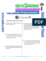 Actividades de Magnitudes Proporcionales para Quinto de Primaria