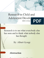 Research in Child and Adolescent Development