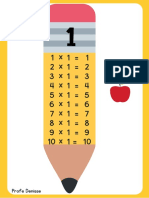 Llavero Tablas de Multiplicar 1-10