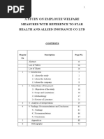 MBA Project On Employee Welfare Measures