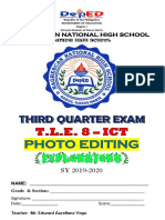 Wadz Tle Grade 8 Third Grading Ict Photo Editing Sy 2019-2020 (Boooklet)