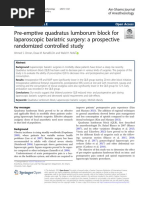 Preemptive Quadratus Lumborum Laparoscopic Bariatric