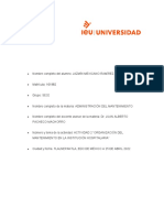 Actividad 2 "Organización Del Mantenimiento en La Institución Hospitalaria"