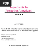 Ingredients in Preparing Appetizers