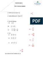 6 Answer Key To Question Bank 4 - Rational Numbers