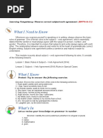 EN7G-I-b-11 Observe Correct Subject-Verb Agreement.