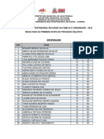 Resultados Geral 1 Etapa RMSFC 2016