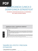 Significancia Clínica y Estadística.