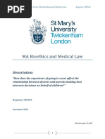 How Does The Experience of Going To Court Affect The Relationship Between Doctors and Parents Making Best Interests Decisions On Behalf of Children?