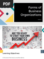 Lesson 4 - Forms of Business Organization