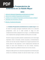 Cuidado Preoperatorios Del Adulto Mayor