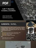 Laboratorio 7. Illmenita, Cromita y Goethita