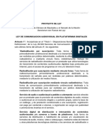 Proyecto de Ley de Comunicación Audiovisual en Plataformas Digitales