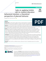 A Preliminary Study On Applying Holistic Health Care Model On Medical Education Behavioral Intention: A Theoretical Perspective of Planned Behavior