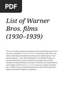 List of Warner Bros. Films (1930-1939)