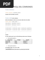 MYSQL DDL COMMANDS v3 (Updated)