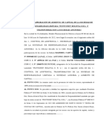 Acta de Reunion Autorizando Volver Sociedad Anonima