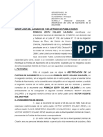 Demanda de Rectificacion de Partida Nacimiento - Caso Romilda Solano