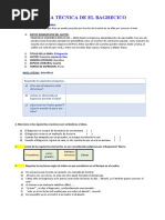 Ficha Técnica de El Bagrecico: Parte Interna de La Obra