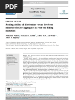 Sealing Ability of Biodentine Versus Proroot Mineral Trioxide Aggregate As Root-End Filling Materials