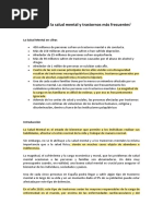 Introducción A La Salud Mental y Trastornos Más Frecuentes