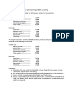 Problem 7 & 8 Management Control System and Responsibility Accounting