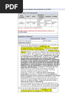 Requisitos Faltantes de Trámite de Inscripción en El RNP