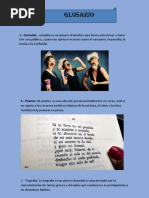 Glosario: 1.-Comedia: Comedia Es Un Género Dramático Que Busca Entretener y Hacer