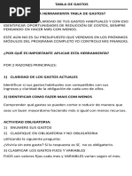 Tabla de Gastos y Deudas - Yo Controlo Mis Finanzas