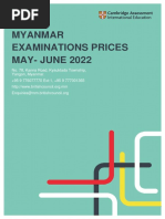 Cambridge International Price List MJ 2022