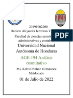 Universidad Nacional Autónoma de Honduras: AGE-194 Análisis Cuantitativo